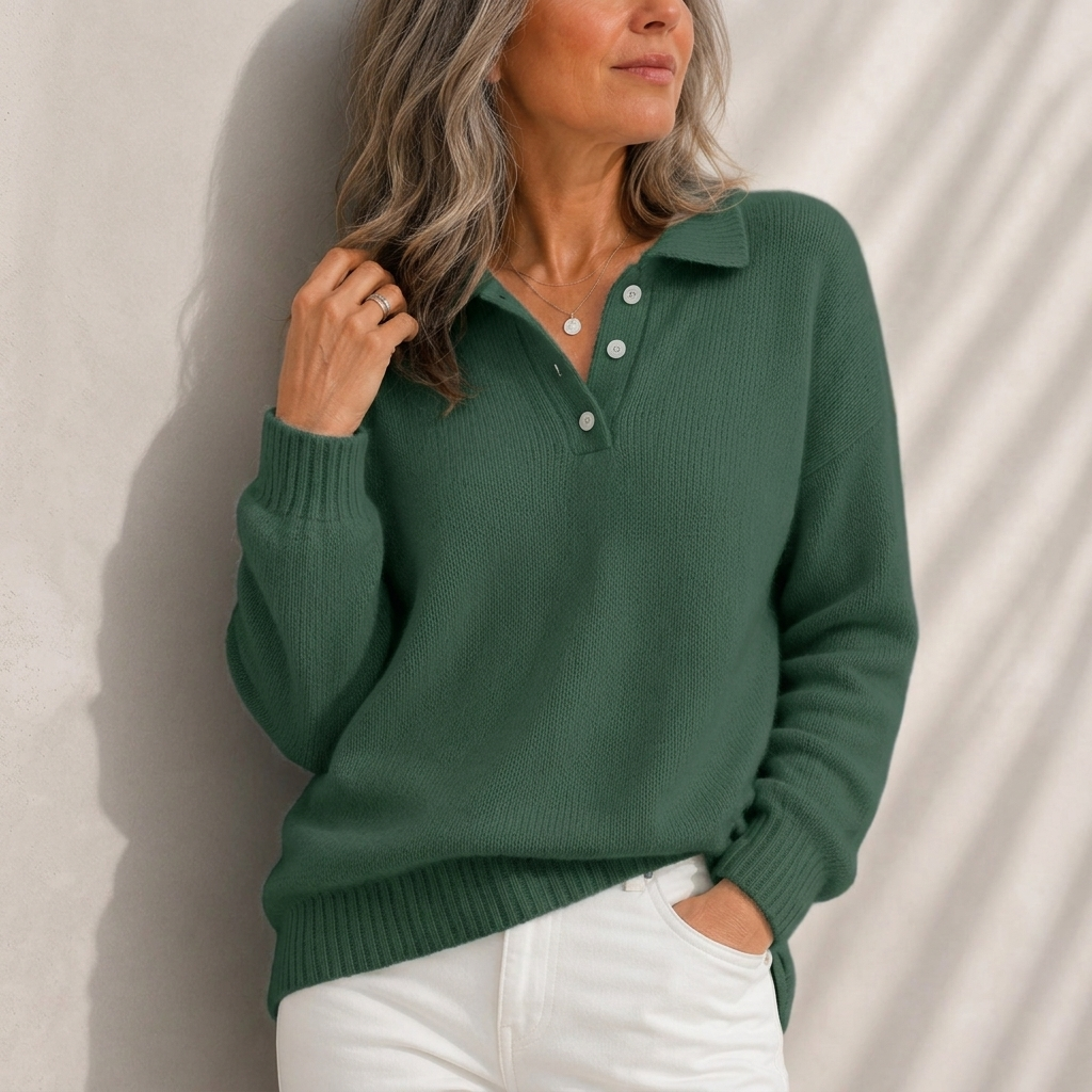 Aelis - Soft-Touch-Pullover mit Polokragen