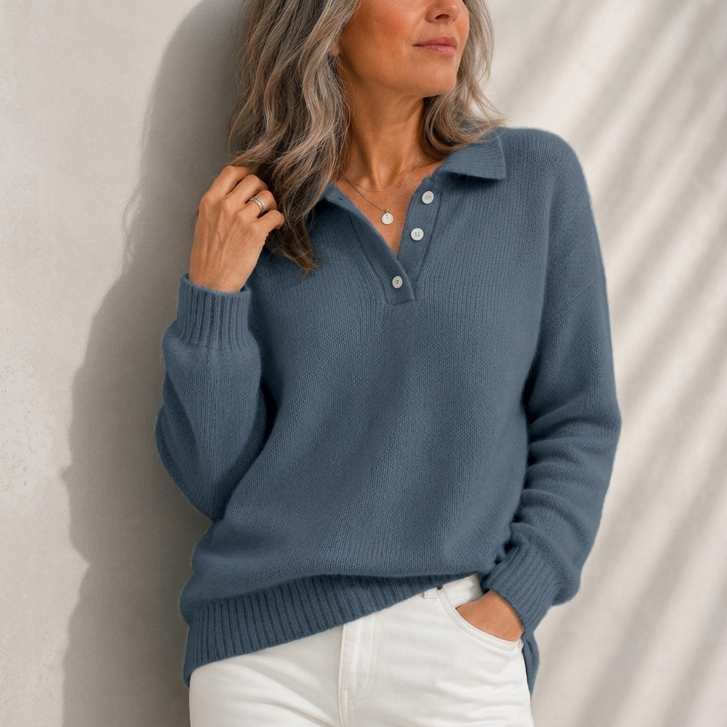 Aelis - Soft-Touch-Pullover mit Polokragen