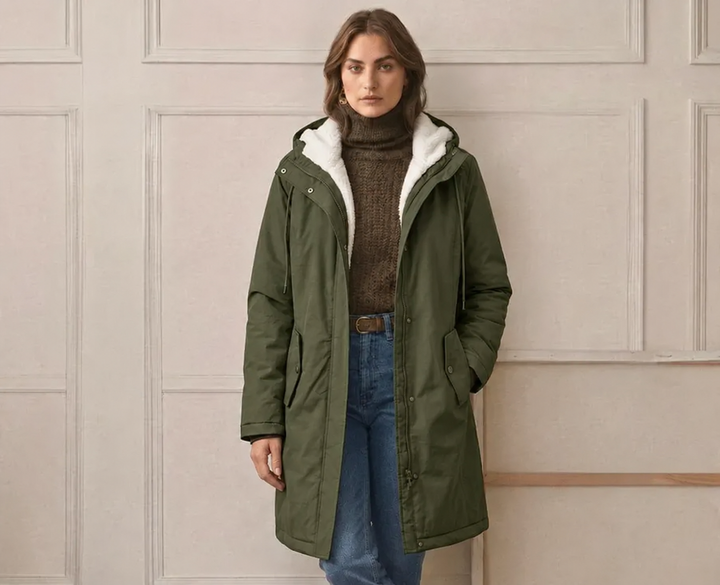 Clarice - Wasserabweisende Longline-Jacke mit Kapuze