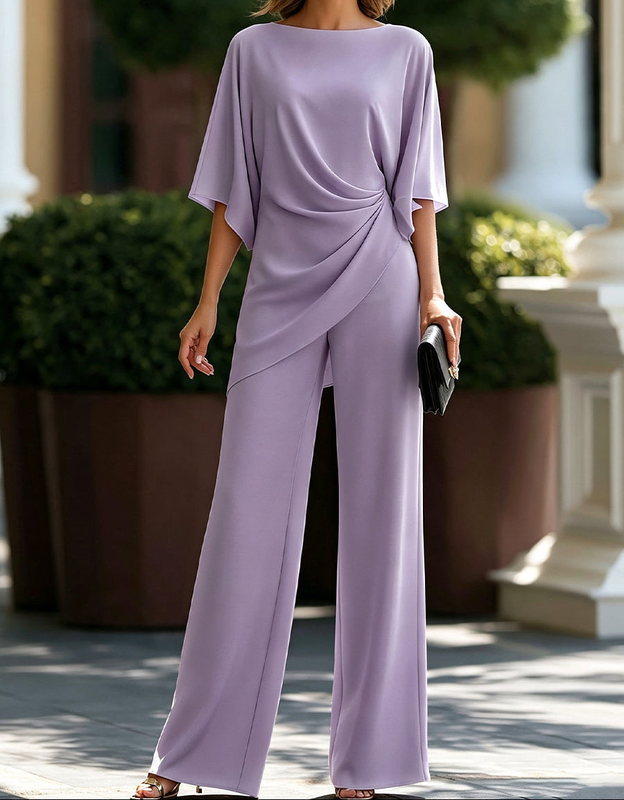 Iona - Drapierter Zweiteiler mit weiter Hose