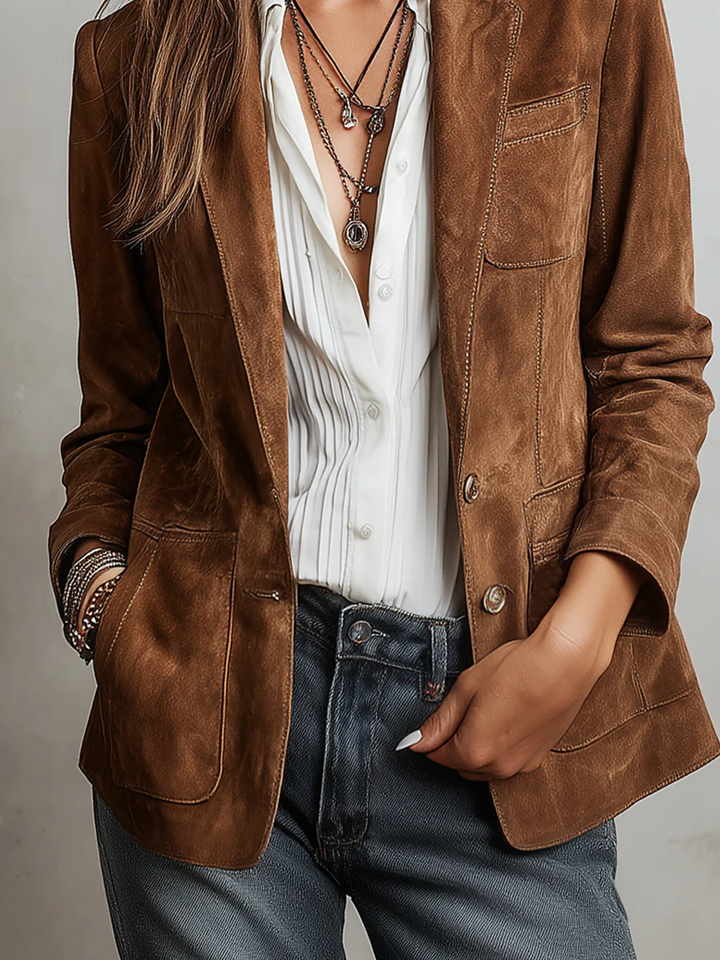 Mirevalle - Maßgeschneiderter Wildleder-Blazer im Vintage-Stil