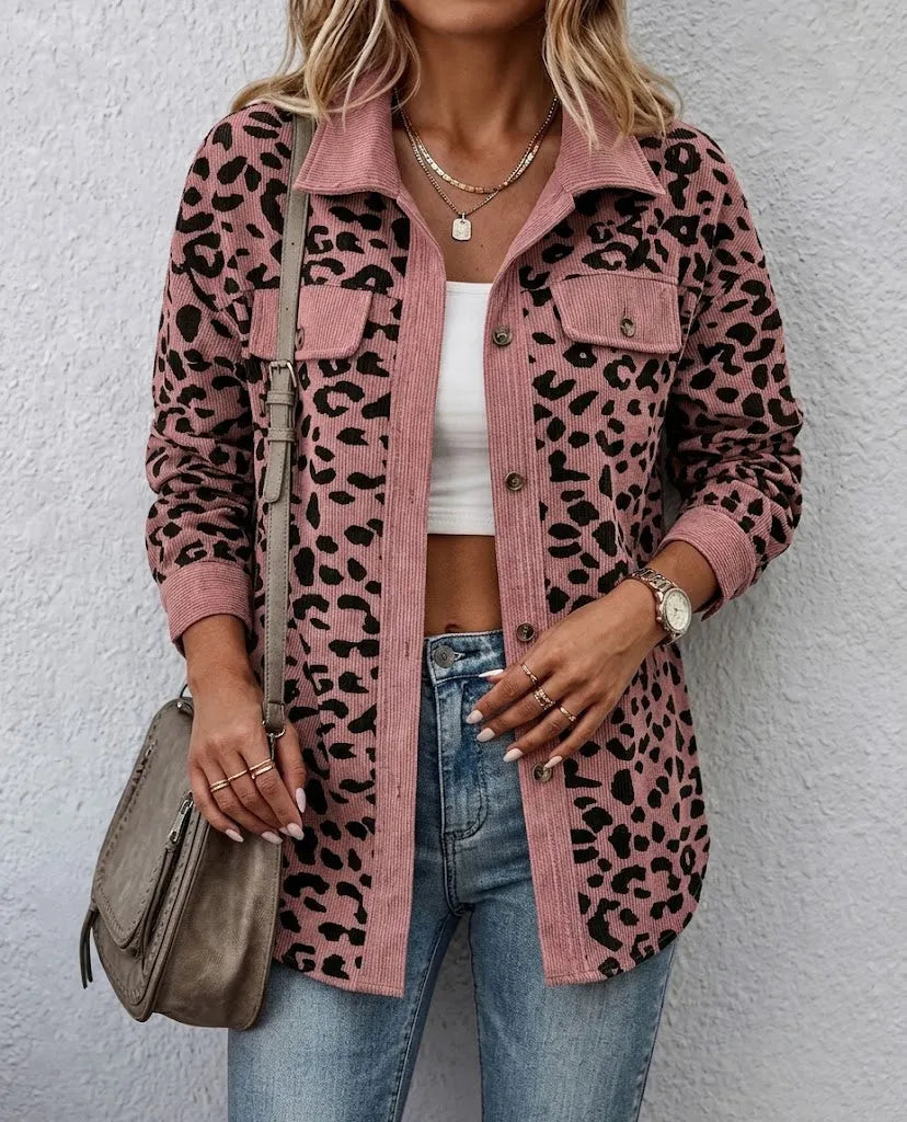 Miressia - Animal-Print-Cardigan mit Knopfleiste