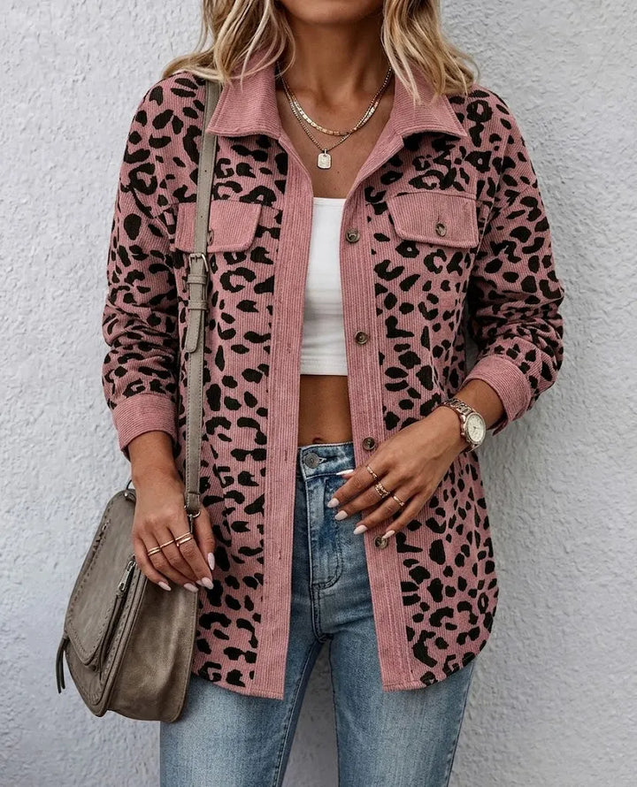 Miressia - Animal-Print-Cardigan mit Knopfleiste