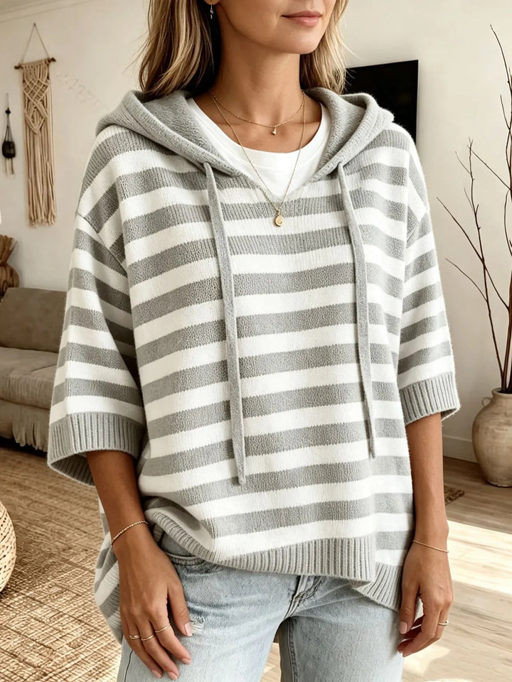 Leontine - Gestreifter Kapuzenpullover aus Strick