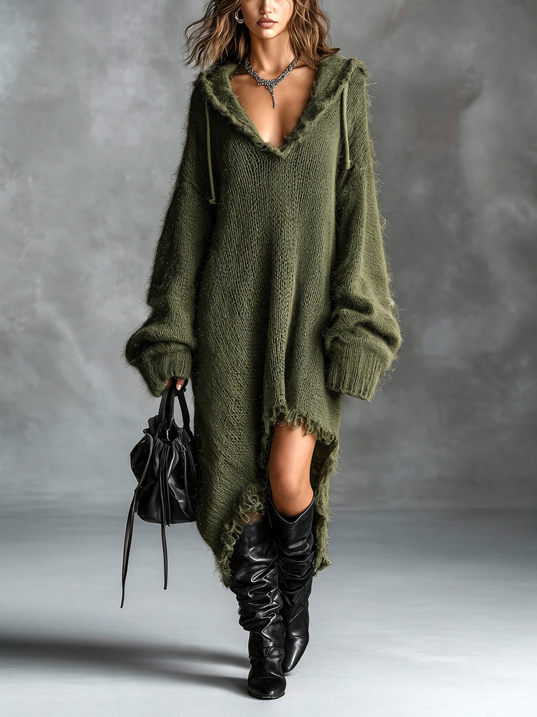 Liesel - Oversize-Midikleid mit Kapuze