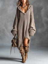 Liesel - Oversize-Midikleid mit Kapuze