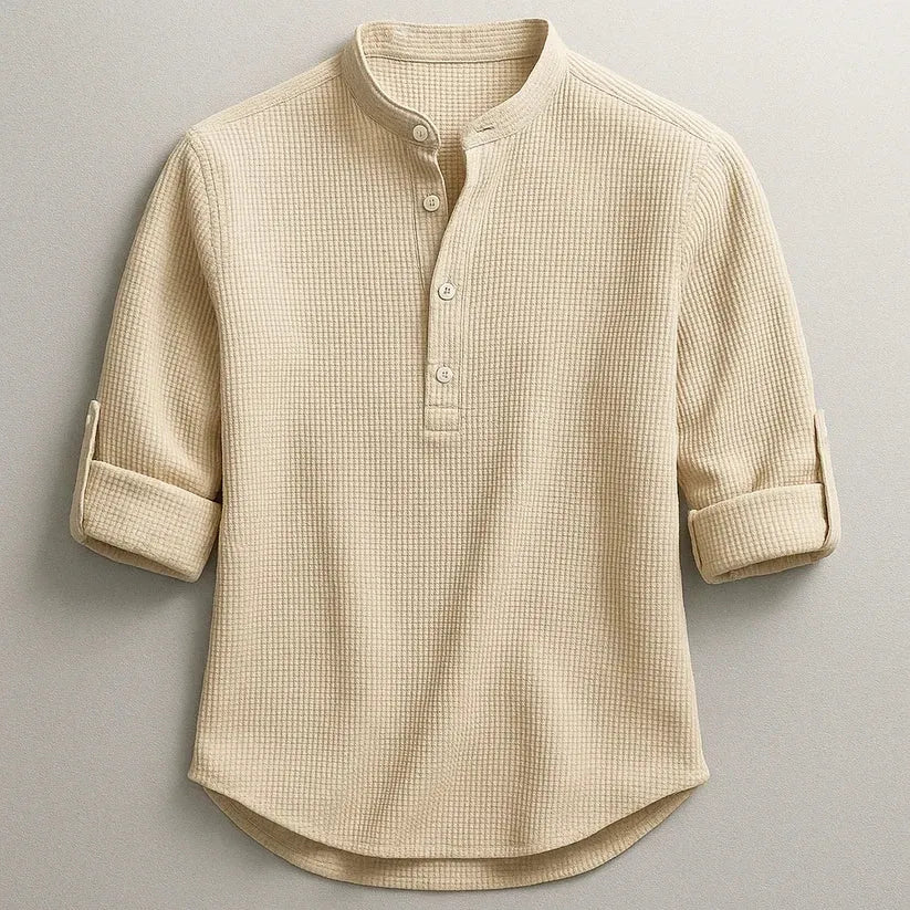 Jarvis - Strukturiertes Henley-Shirt