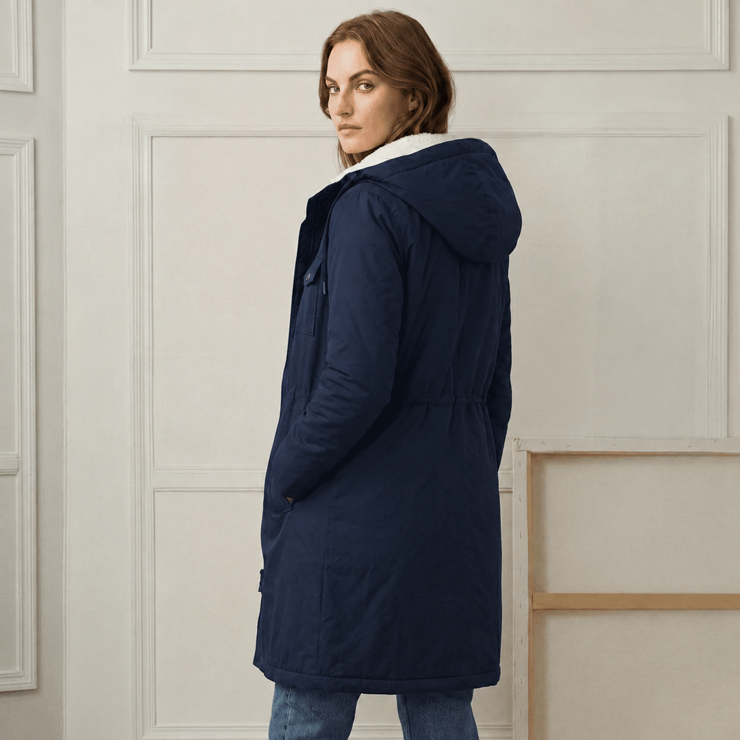 Clarice - Wasserabweisende Longline-Jacke mit Kapuze