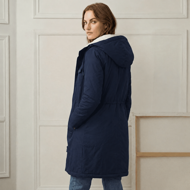 Clarice - Wasserabweisende Longline-Jacke mit Kapuze
