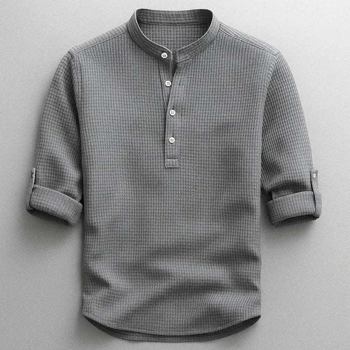 Jarvis - Strukturiertes Henley-Shirt