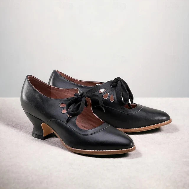 Veralyn - Vintage-Kitten-Heels mit Schnürung