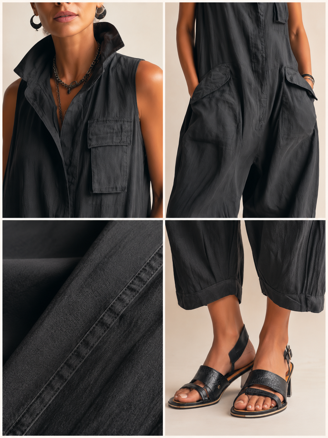 Nerine - Soft-Touch-Cargo-Jumpsuit