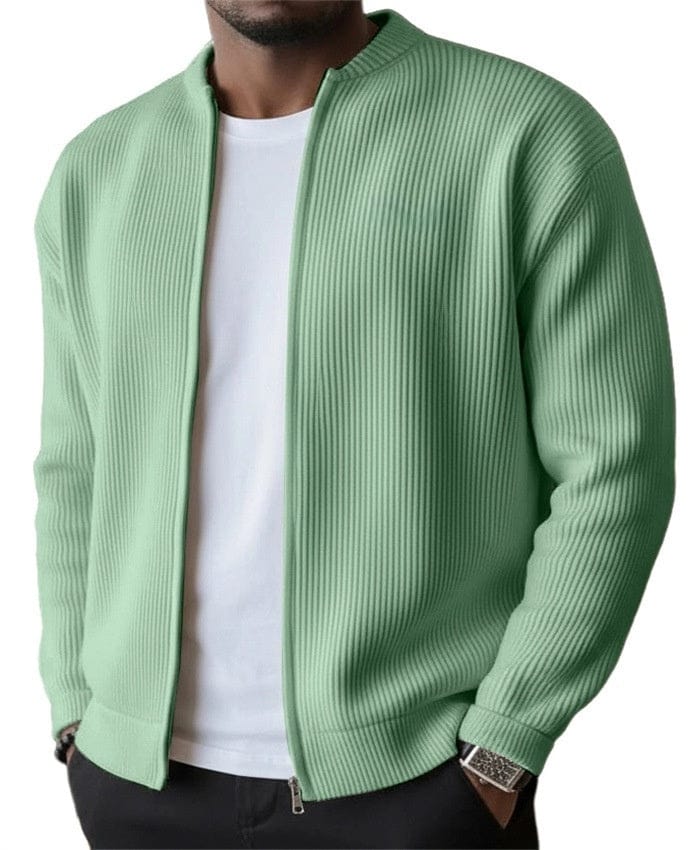 Foster - Rippstrick-Cardigan mit Reißverschluss