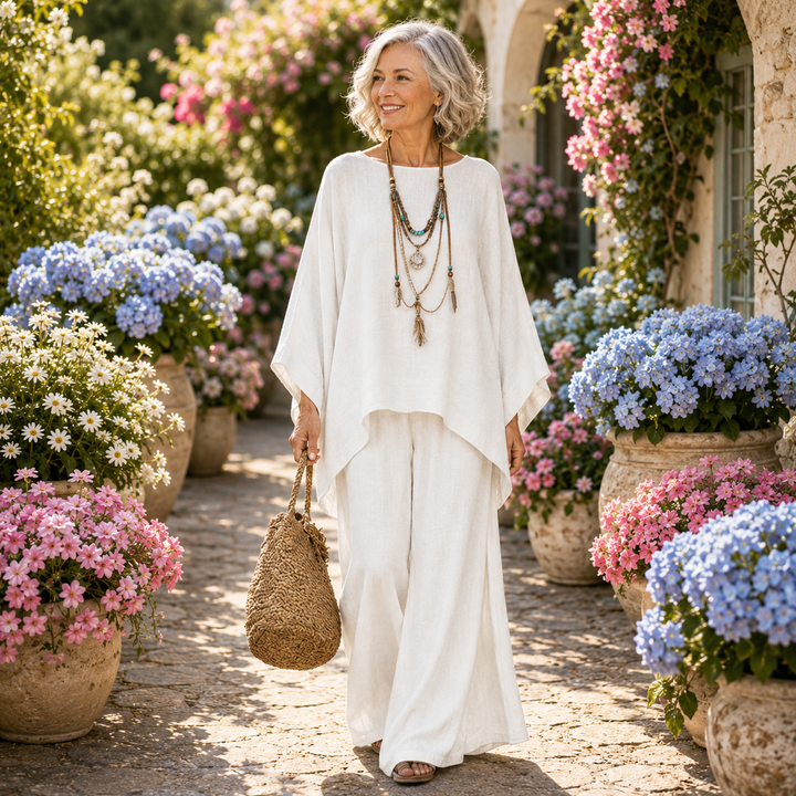 Annisette - Soft-Touch Zweiteiler mit weiter Hose