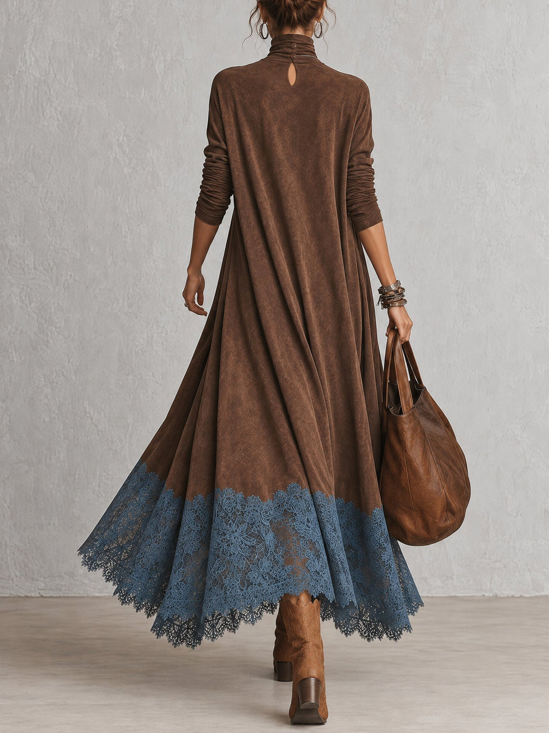Lavina - Soft-Touch A-Linien-Maxikleid