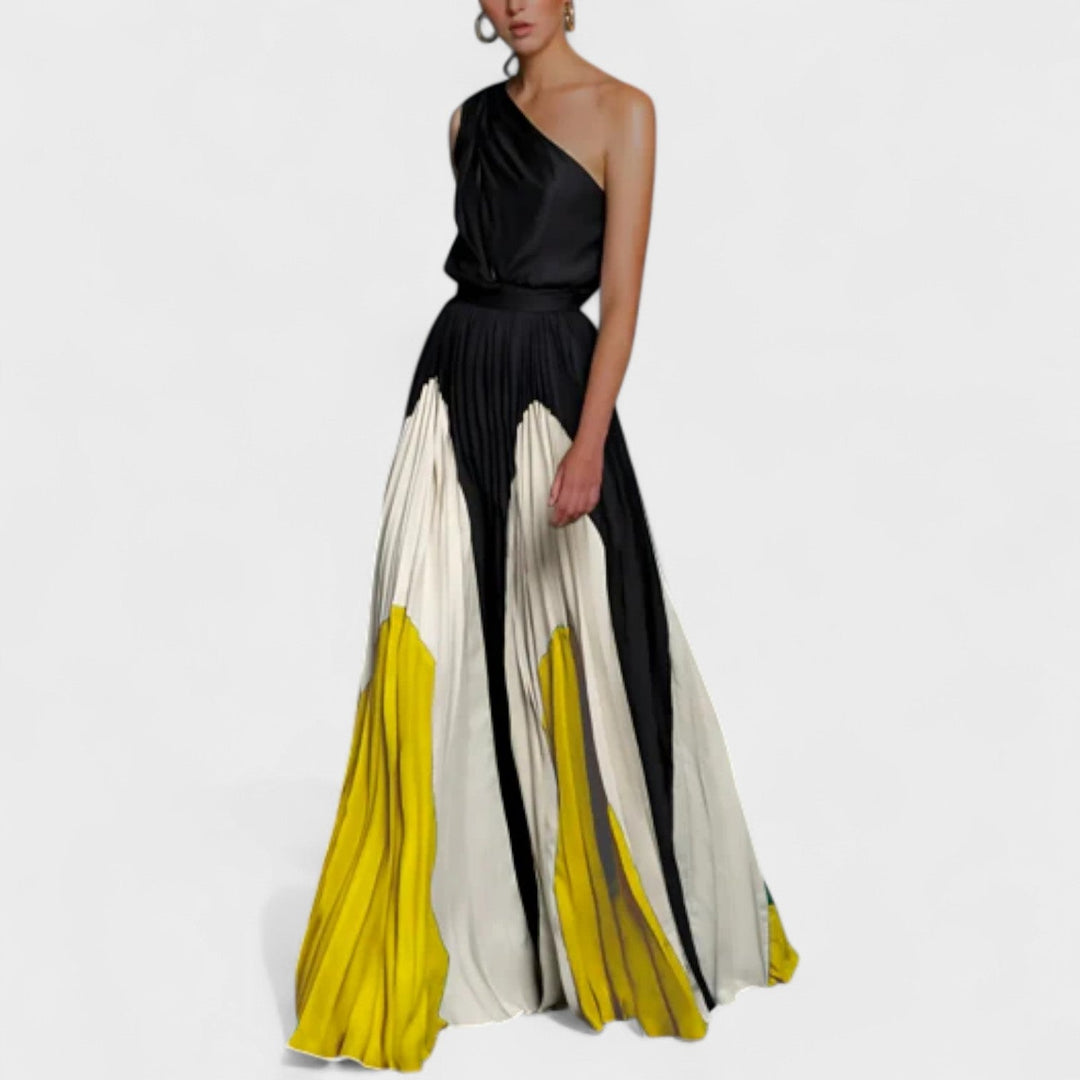 Elysia - Elegantes One-Shoulder-Plissee-Kleid