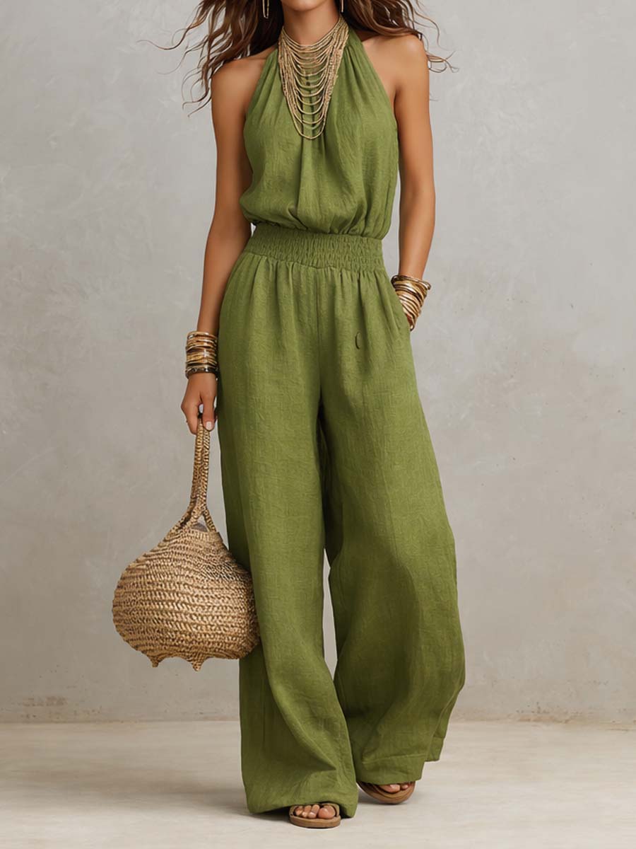 Elenie - Leichter Neckholder-Jumpsuit