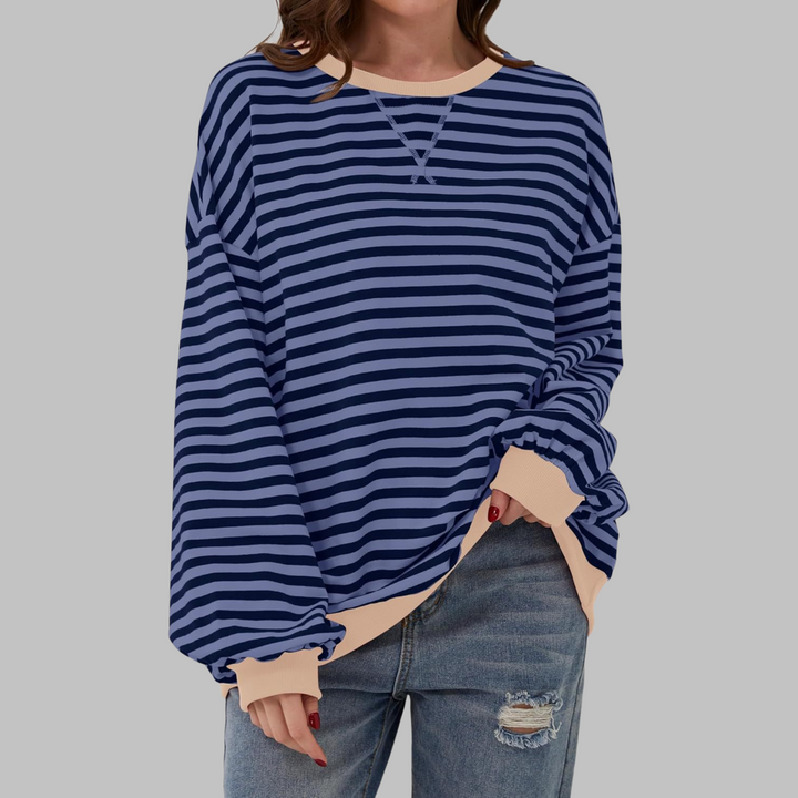 Viveca - gestreiftes Soft-Touch-Langarm-Sweatshirt