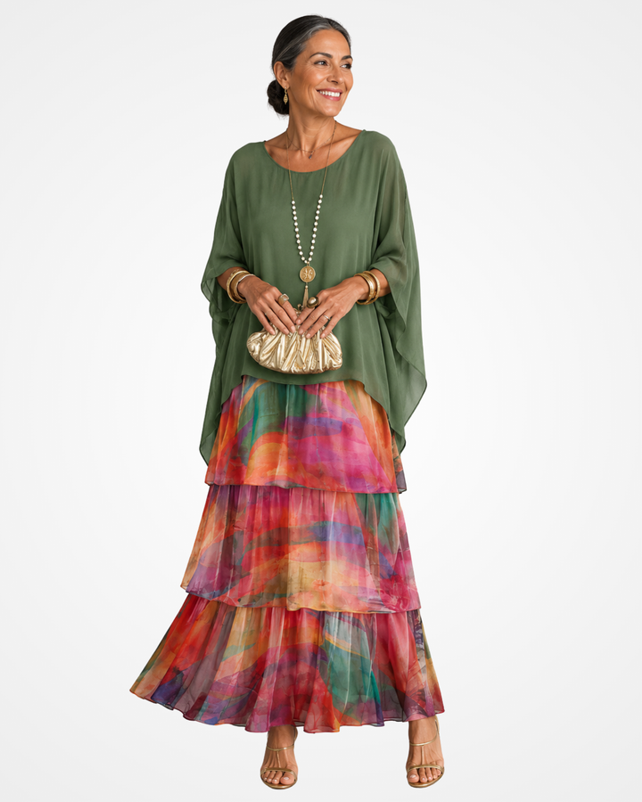 Sylvia - Weiches, fließendes Maxikleid