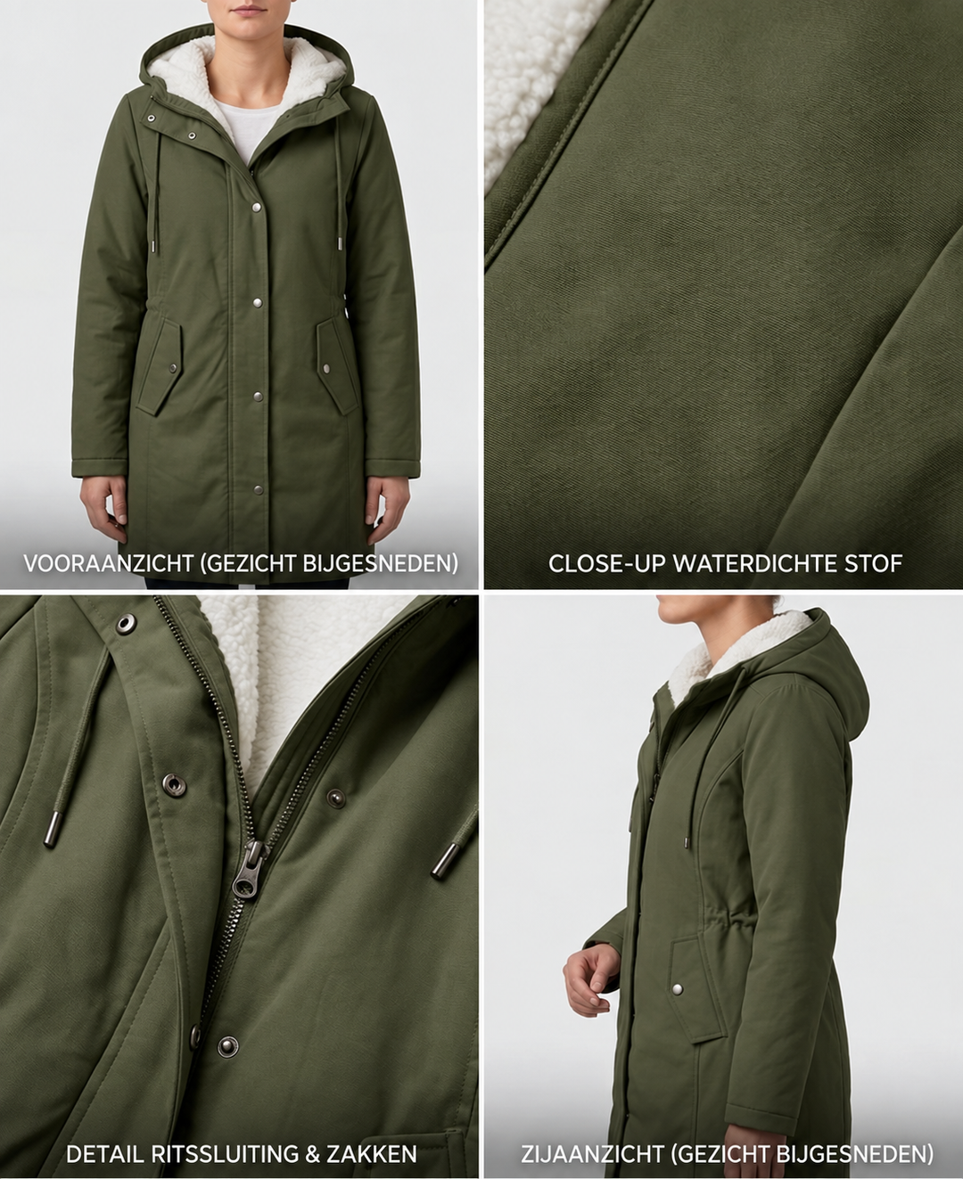 Clarice - Wasserabweisende Longline-Jacke mit Kapuze