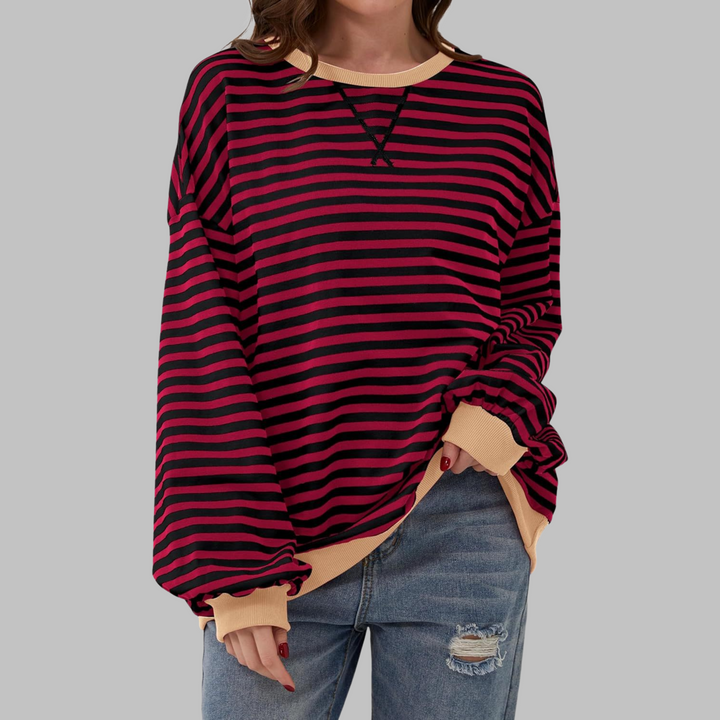 Viveca - gestreiftes Soft-Touch-Langarm-Sweatshirt