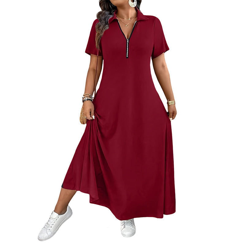 Primelle - Softtouch-Maxikleid mit Zip-Kragen