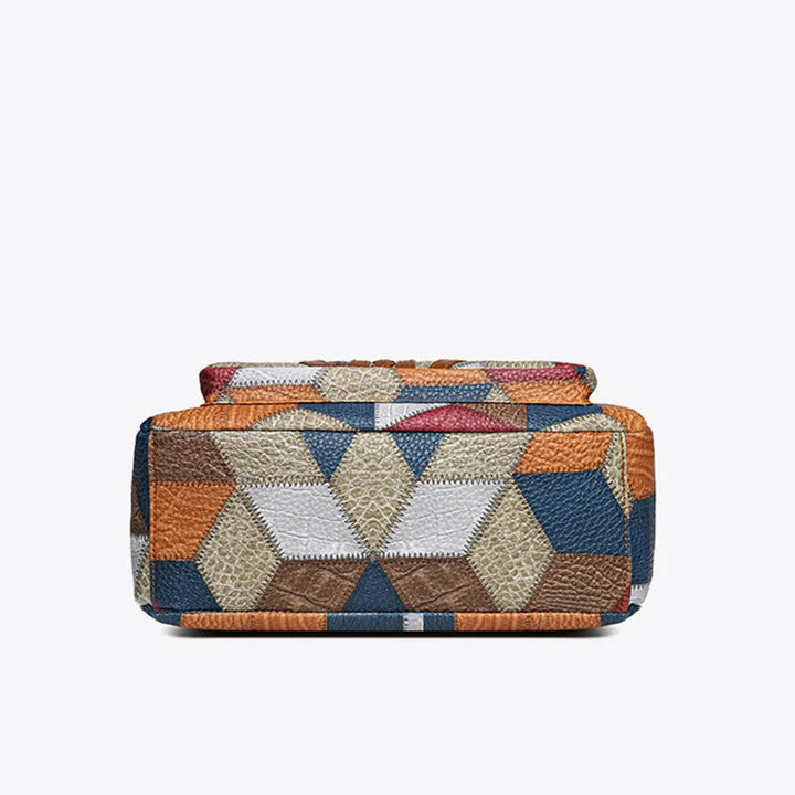 Lauranique - Softtouch-Patchwork-Umhängetasche