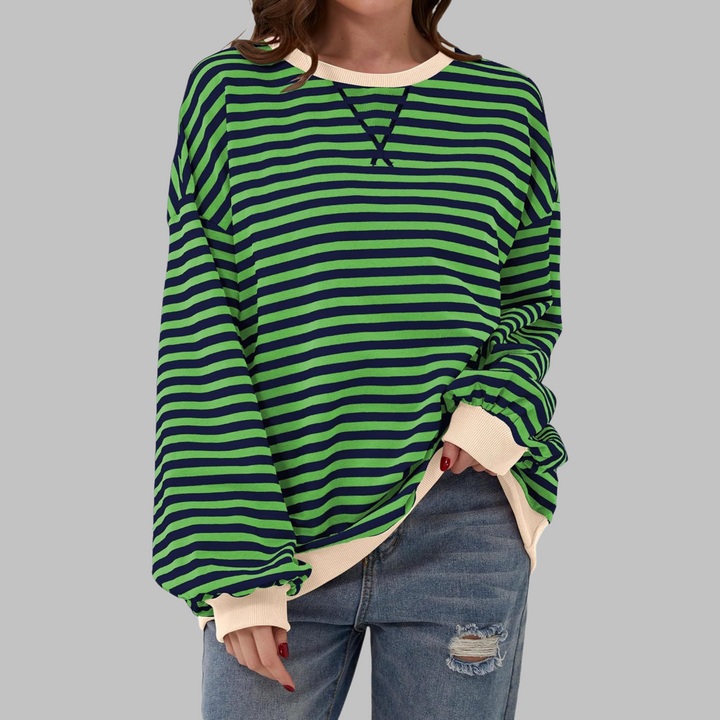 Viveca - gestreiftes Soft-Touch-Langarm-Sweatshirt