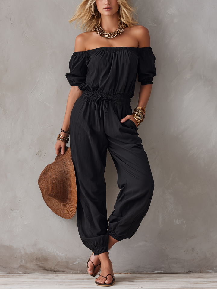 Neralia - Leichter schulterfreier Jumpsuit