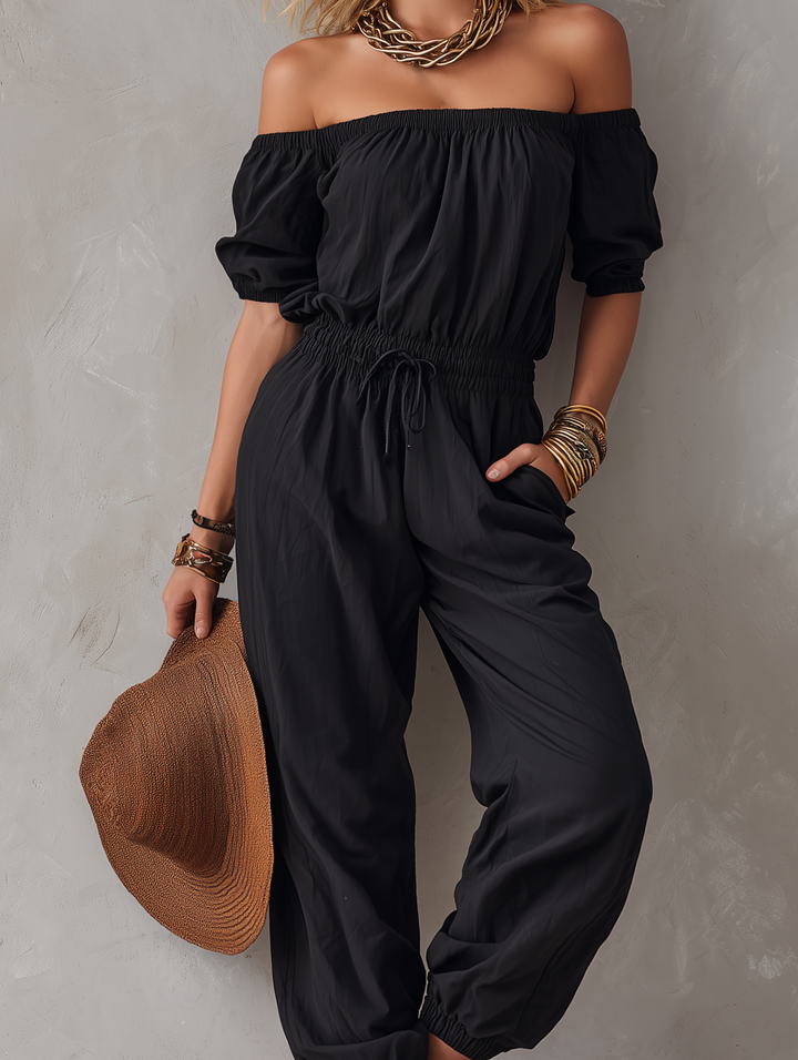 Neralia - Leichter schulterfreier Jumpsuit