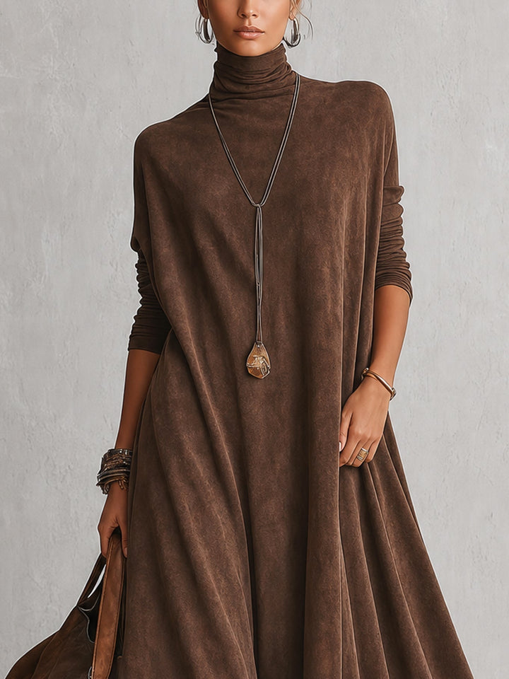 Maelis - Samtiges Maxikleid mit Spitzenbesatz