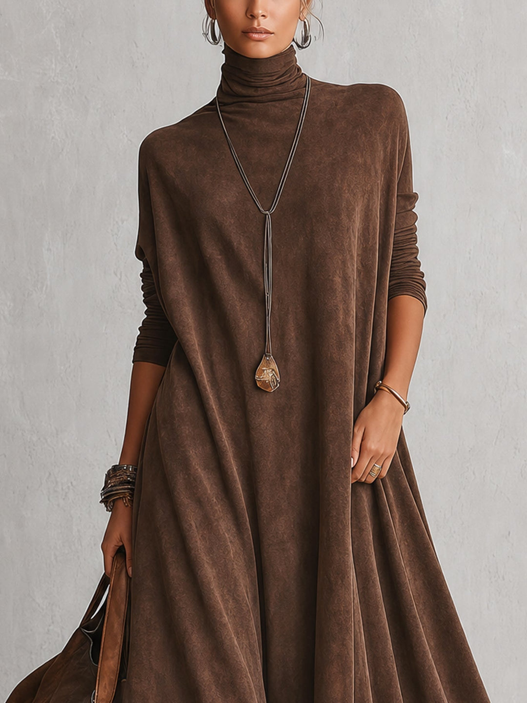 Lavina - Soft-Touch A-Linien-Maxikleid