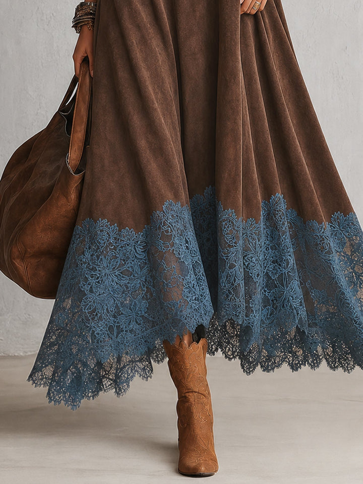 Lavina - Soft-Touch A-Linien-Maxikleid