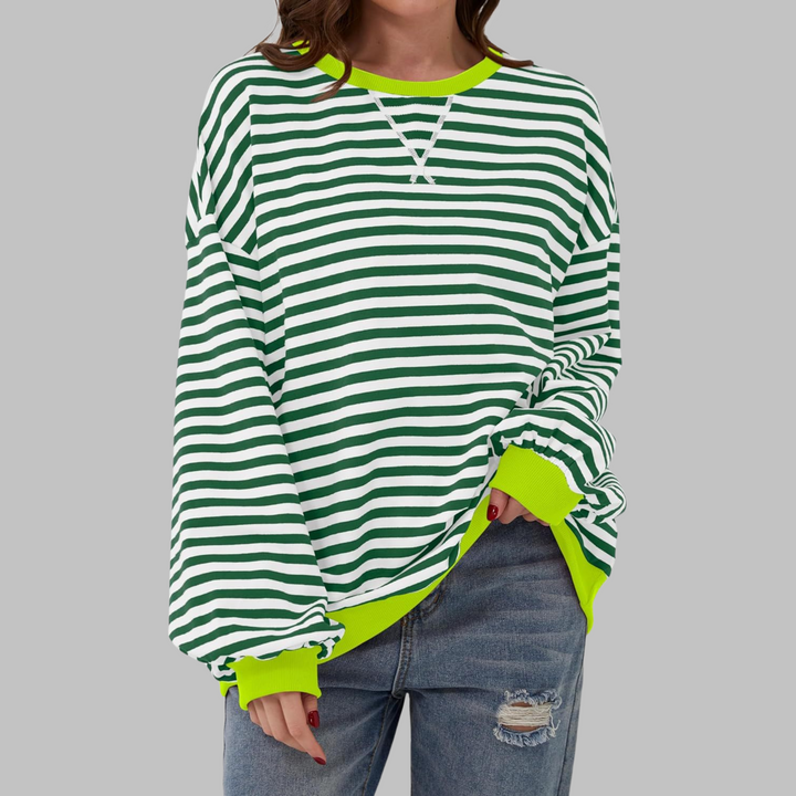 Viveca - gestreiftes Soft-Touch-Langarm-Sweatshirt