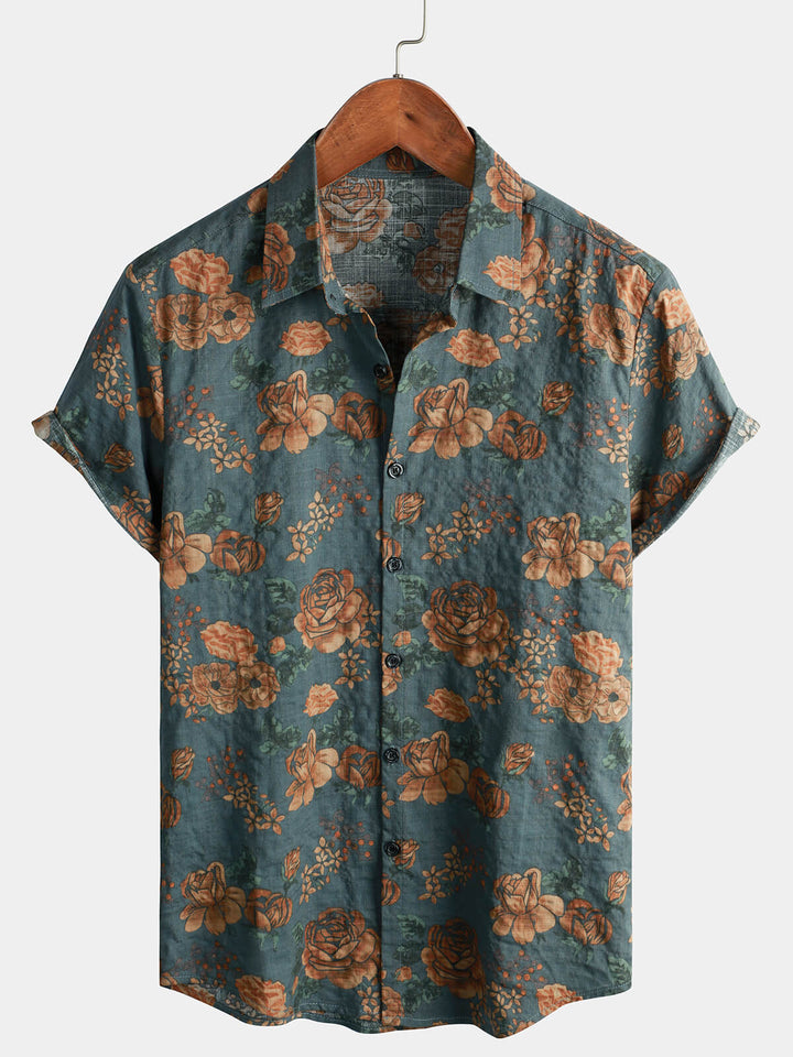 Leoric - Leichtes Kurzarm-T-Shirt mit Floralprint