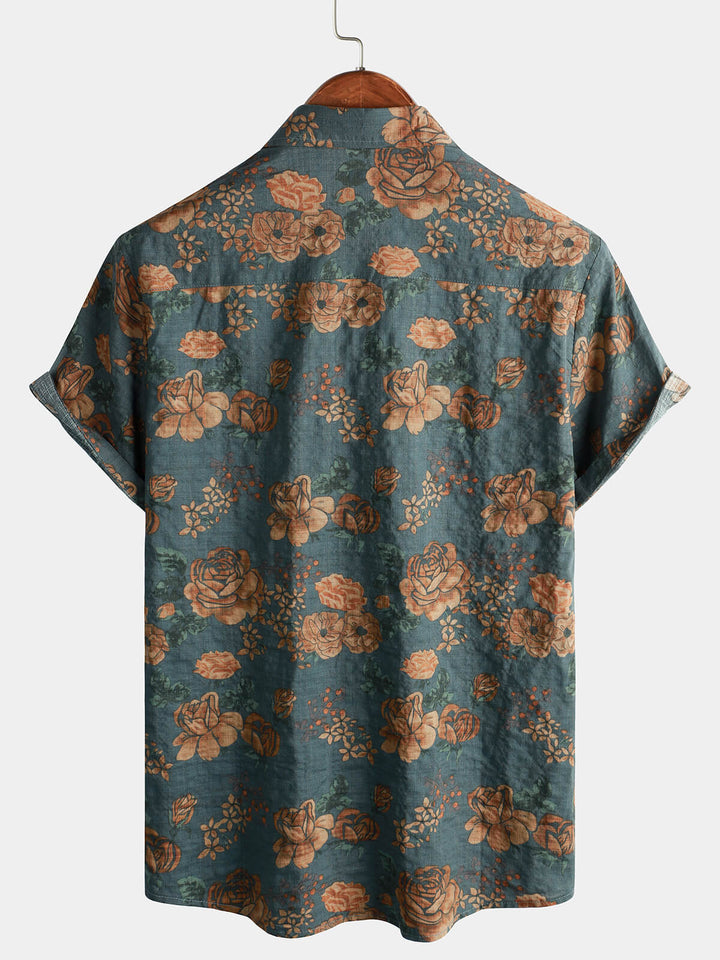 Leoric - Leichtes Kurzarm-T-Shirt mit Floralprint