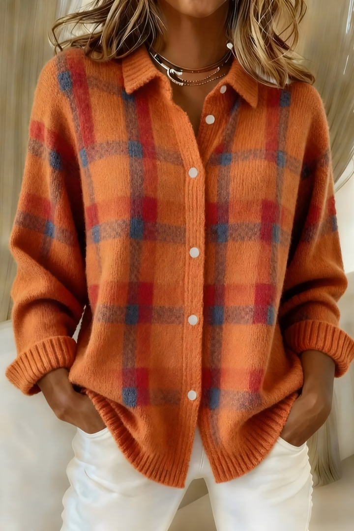 Ashara - Weicher Karo-Cardigan