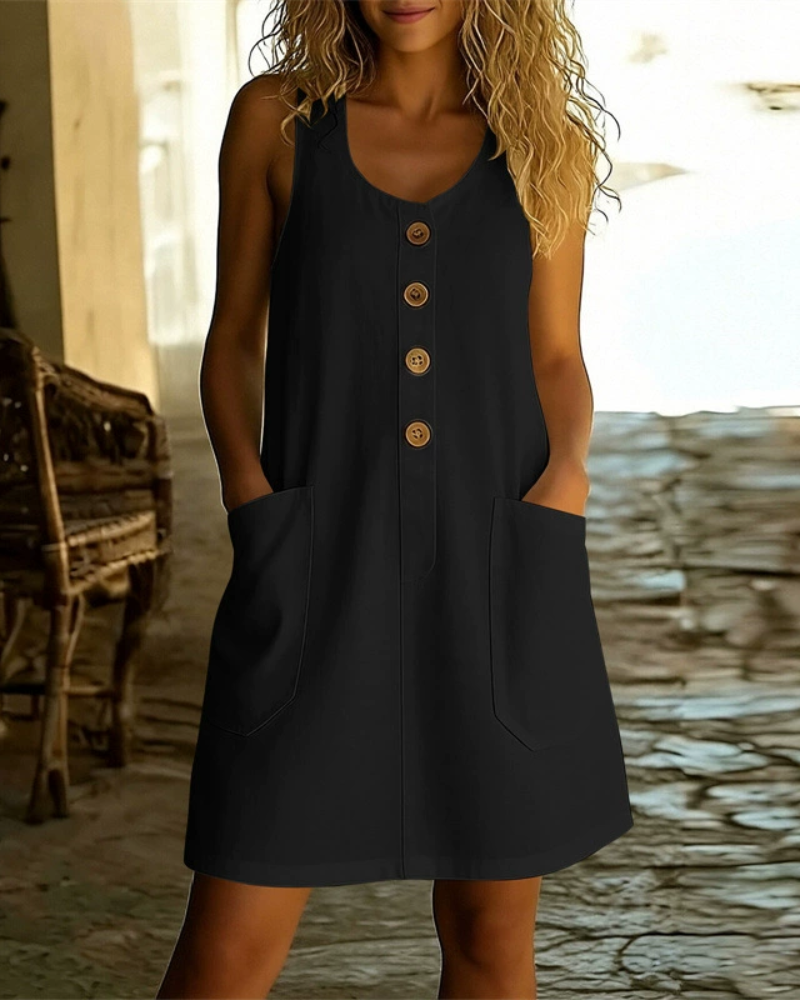 Katelin - Luftiges Sommerkleid mit Knopfleiste vorn
