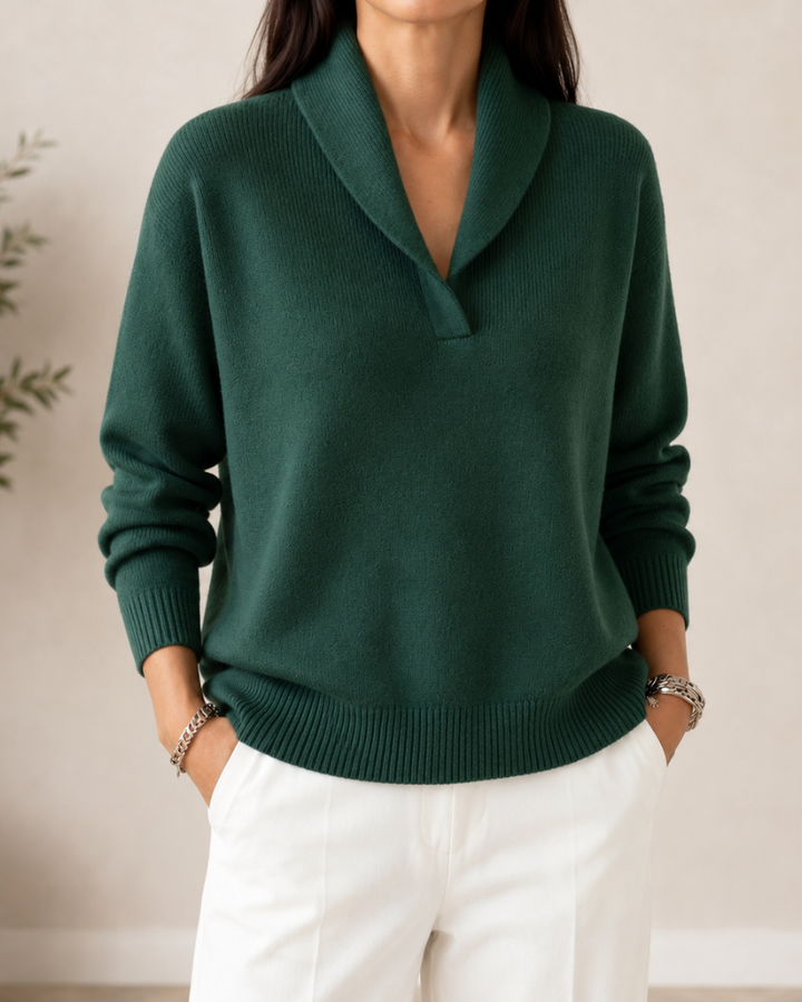 Amandina - Weichgriffiger V-Ausschnitt-Pullover