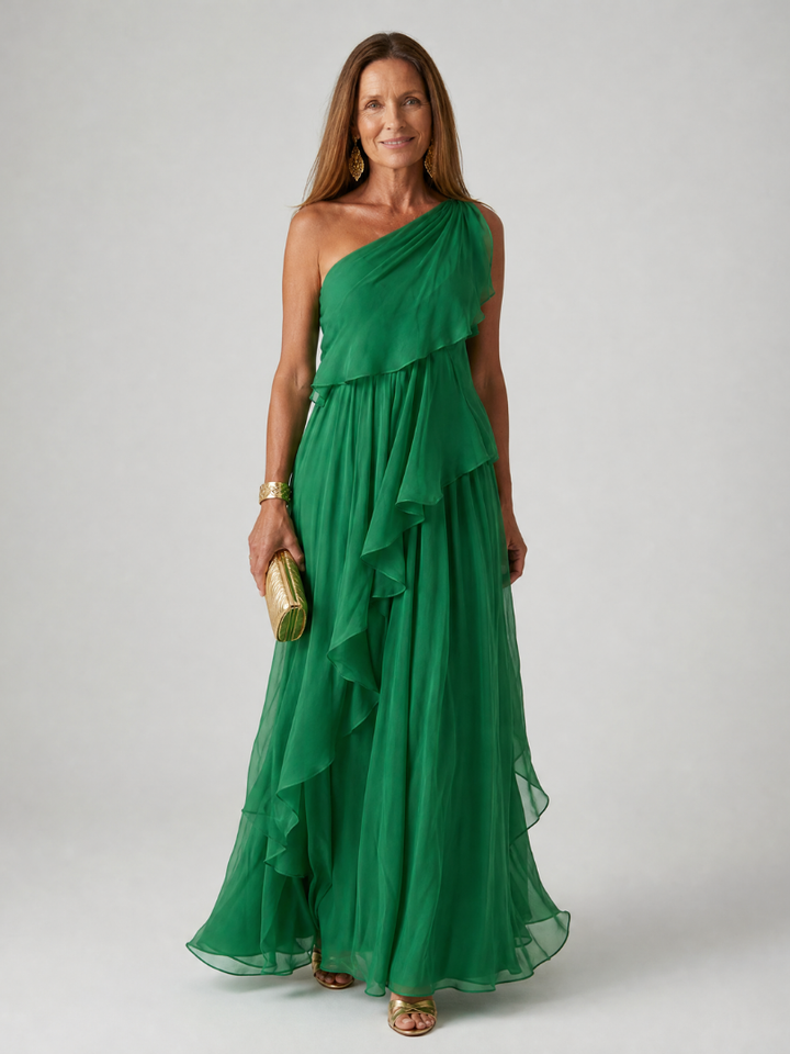 Katriana - Soft-Touch-Maxikleid mit Rüschen