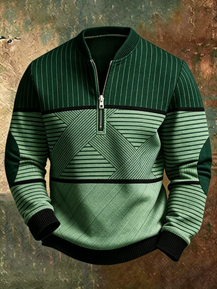 Anvar - Soft-Touch-Pullover mit Halbreißverschluss