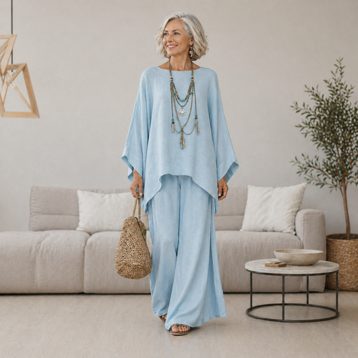 Annisette - Soft-Touch Zweiteiler mit weiter Hose