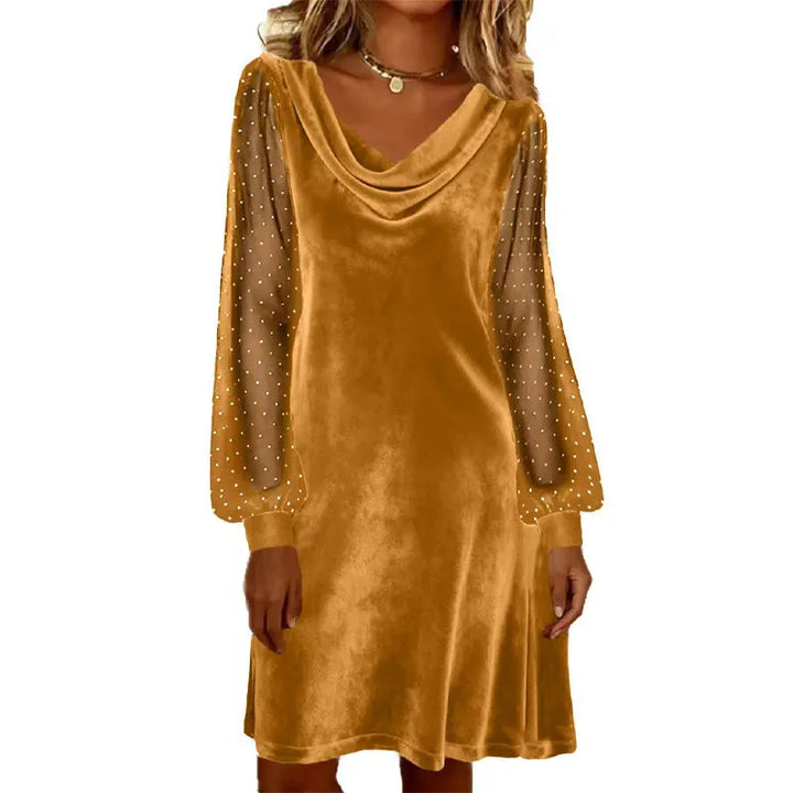 Verelia - Minikleid aus Samt mit Wasserfallausschnitt