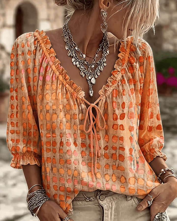 Bevelyn - Gepunktete Bluse mit weicher Haptik