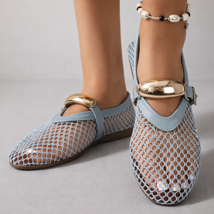 Auberine - Gepolsterte Mary-Jane-Ballerinas