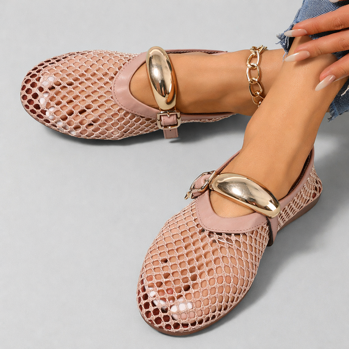 Auberine - Gepolsterte Mary-Jane-Ballerinas