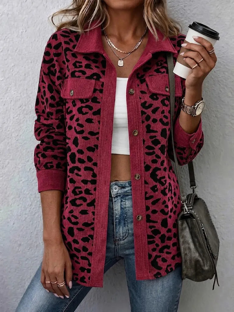 Miressia - Animal-Print-Cardigan mit Knopfleiste