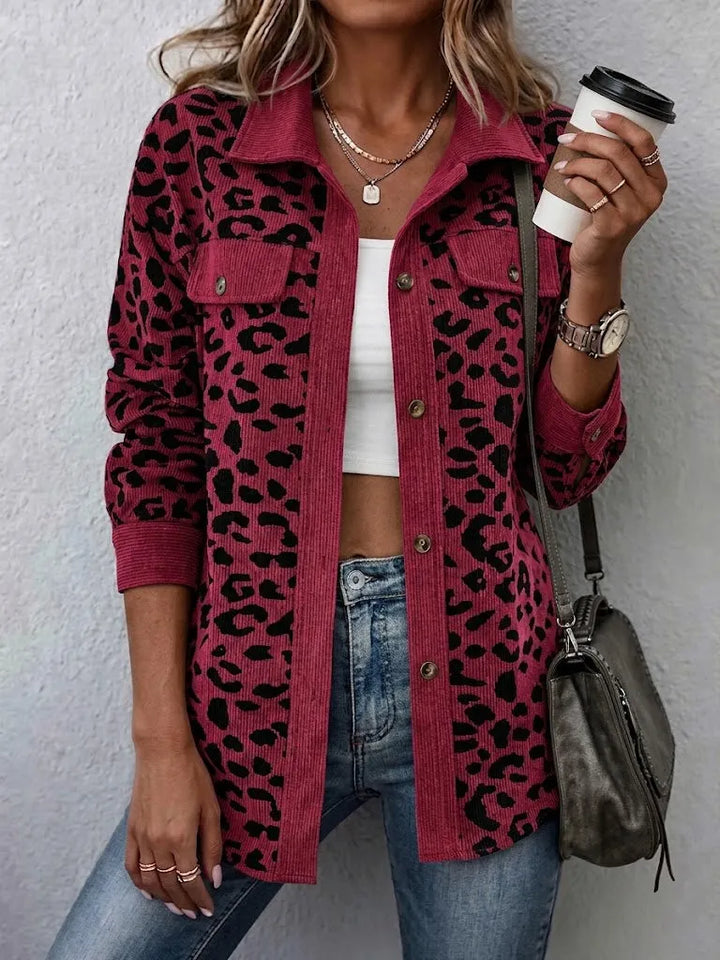 Miressia - Animal-Print-Cardigan mit Knopfleiste