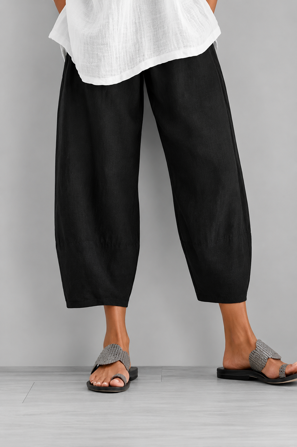 Eulorine - Weit geschnittene Soft-Touch-Hose