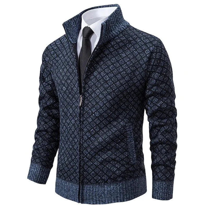 Aris - Gemusterte Strickjacke mit Reißverschluss